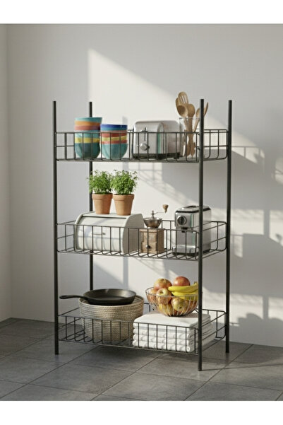 Emkatex 3 Katlı Sebzelik, Patates Soğan Rafı, Düzenleyici, Mutfak Rafı, Çok A...