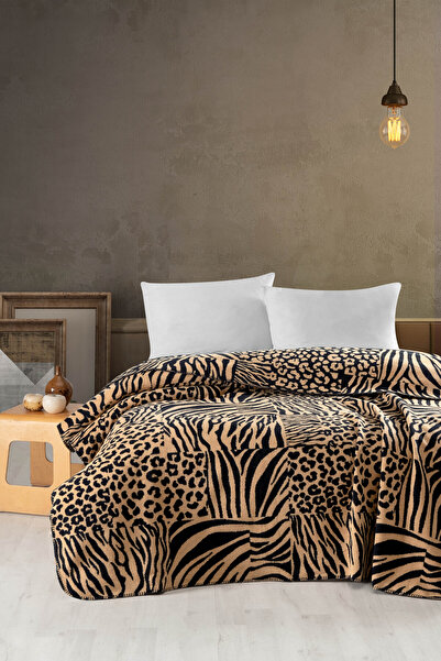 Genel Markalar Wild Leopar Leoparlı Pamuklu Çift Kişilik Battaniye Çift Taraf...