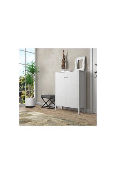 Vivense VENEZİA PREMİUM AYAKKABILIK WOOD BEYAZ, 2 KAPAKLI