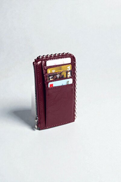 dericom Claret Red Zippered Card Holder Wallet – Multi-Compartment, Mini Wome...