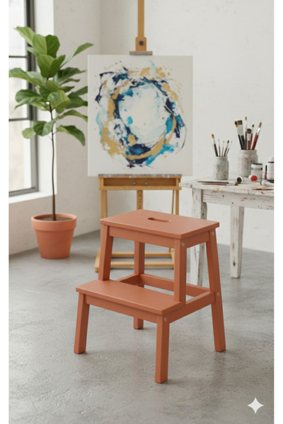 CNRWOOD Zelen Basamaklı Tabure