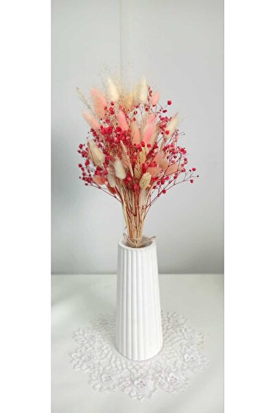 Birlik Şoklanmış ve Kuru Çiçekli Aranjman Renkli