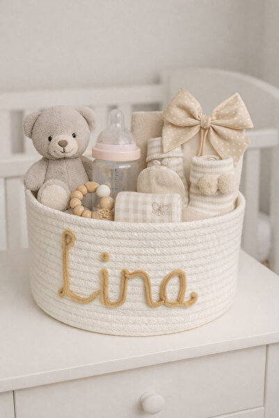 NuaCraft Kişiye İsme Özel Bebek Hediye Sepeti İsimli Sepet