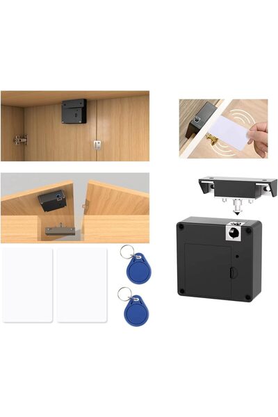 RUBIK RFID Smart Lock for Drawers and Cabinets (Double Door), Hidden Keyless ...