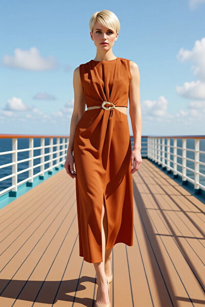 BENERLY Rochie de damă, fără mâneci, cu decolteu tip crew, în formă de A, max...