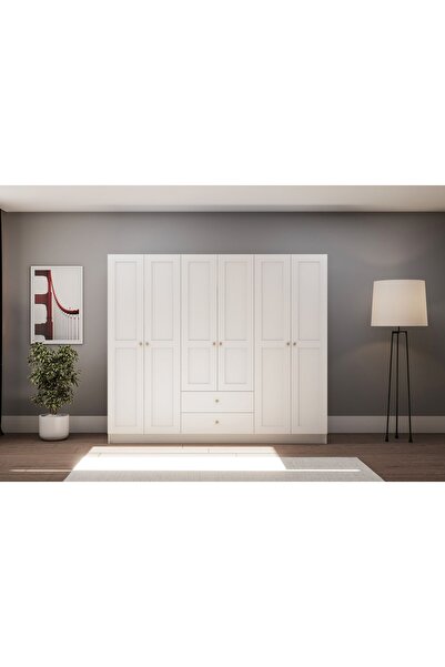 Vivense SPRİNG GARDIROP, 6 KAPAKLI, 2 ÇEKMECELİ, 210X50X210 CM