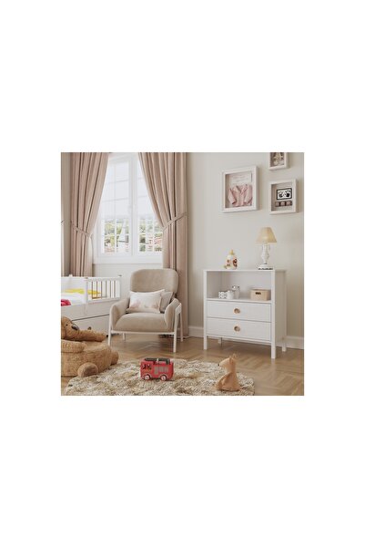 Vivense VENEZİA MİNİFİKS ŞİFONYER, WOOD BEYAZ, 2 ÇEKMECELİ