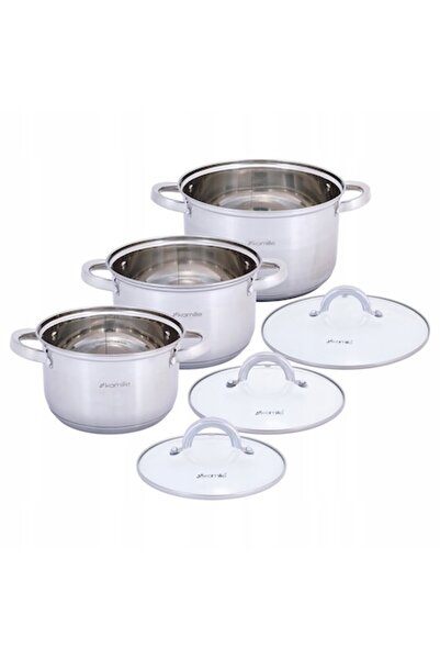 Kamille Set of 3 Pots with Lid