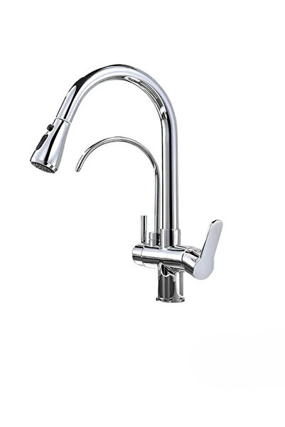 giffy Arıtmalı Spiral Hortumlu Eviye Mutfak Bataryası 3 Yollu Fonksiyonlu Baş...