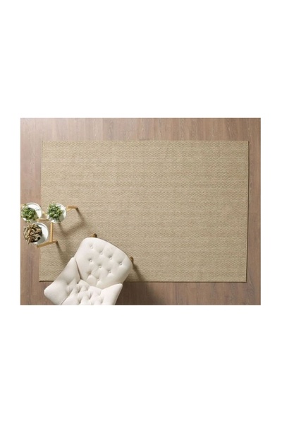 Vivense NATUREL SİSAL YIKANABİLİR TOZ VERMEZ JÜT HALI, 997A-BEJY, 60X110