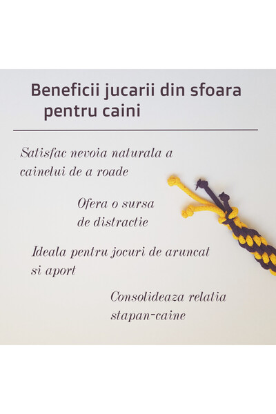 Blanosic Jucărie din porumb pentru câini, blănoasă, lucrată manual, sfoară galbenă și violetă, 17 cm