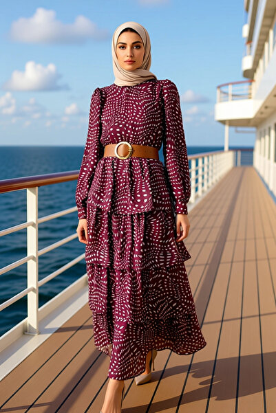 BENERLY Women's Mock Neck Standard Sleeve Maxi Dress Functional Aesthetic wit...