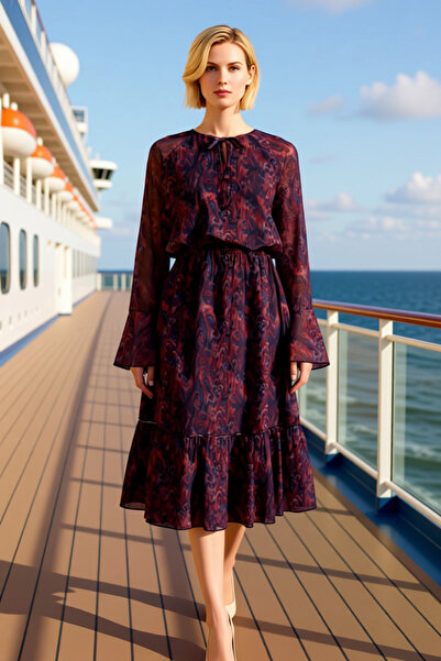 BENERLY Women's Crew Neck Long Sleeve Standard Sleeve Skater Fit Midi Knitted...