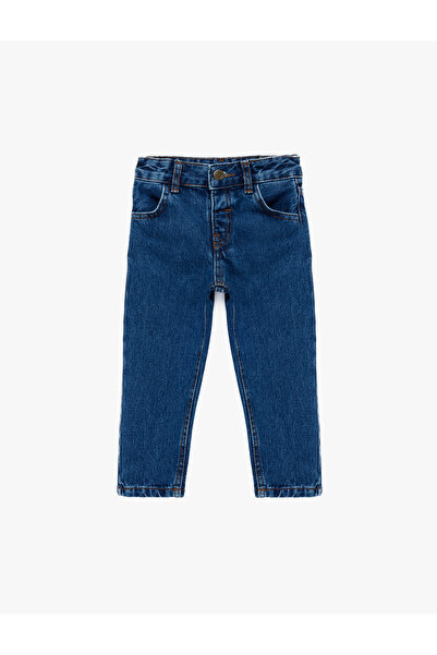 Koton Cotton Pocketed Buttoned Denim Trousers