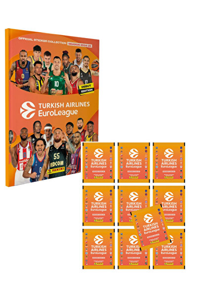 Next Plus Lic24-25 Turkish Airlines Euroleague Sticker Album Hard Cover+10 Pa...