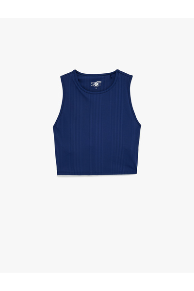 Koton Sleeveless Crew Neck Slim Fit Crop Sports Tank Top