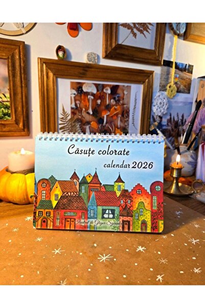 OEM Calendar 2026 A5 with "Colorful Houses" illustrations – 200g matte paper