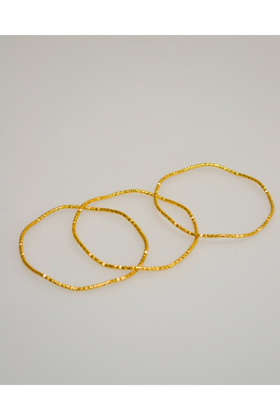 Bilenler Silvery Zigzag Model Women's Bracelet – Shiny Gold-Looking Modern and Stylish Bijouterie Jewelry