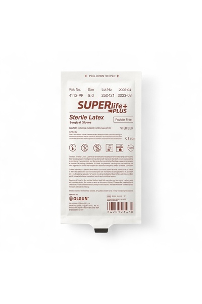 Superlife Plus Steril Lateks Pudrasız Cerrahi Eldiven (Boyut 8.0) 1 Çift
