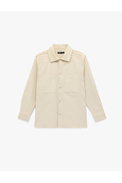 Koton Cămașă din catifea material reiat cu mânecă lungă, cu buzunare, din bum...