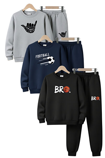 FYK COLLECTİON Σετ αθλητικής φόρμας για αγόρια με επένδυση fleece τεμάχια με ...