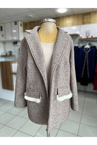 LİM Tüy Detaylı Örgü 2'li Takım & Ceket