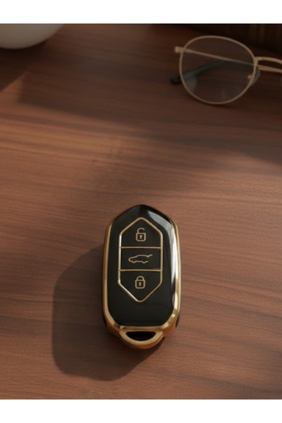 BİVİUM Carcasă compatibilă TOGG T10X T10F cu 3 butoane Nano Switch, Negru Auriu