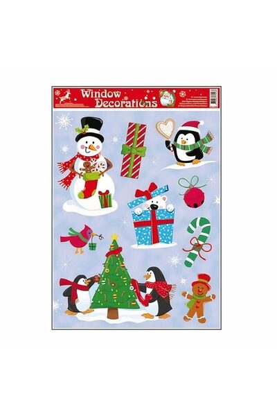 JML1 Christmas Decorative Sticker, Silicone, Christmas Model 14cm 12/set