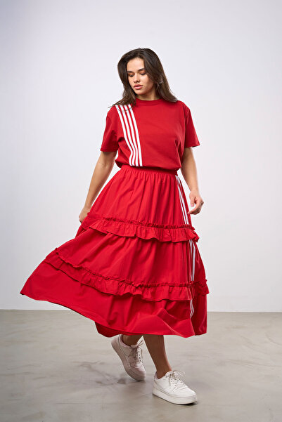 HANIQA Striped Detail Casual Skirt Suit