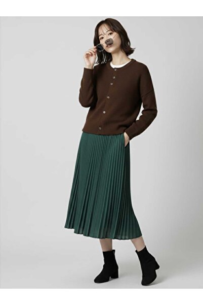 Dilvin Kadın Düğme Detaylı Oversize Yumuşak Dokulu Triko Hırka