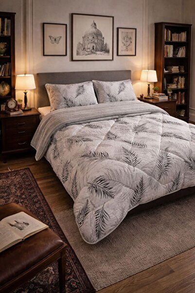 Binna Soft طقم لحاف مزدوج مبطن بالسيليكون الناعم من كارمينا ألتورا + غطاء وسا...