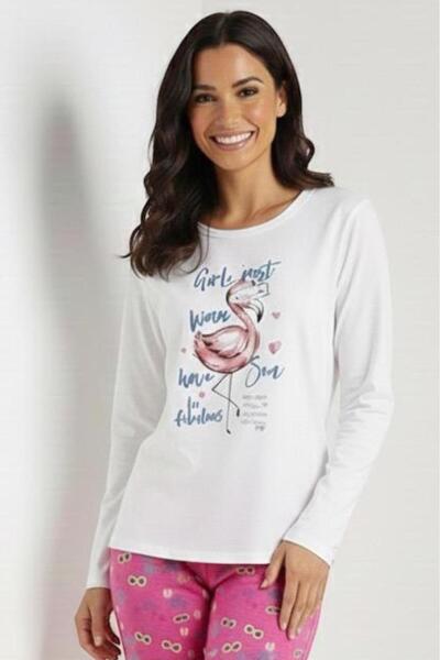 PEMBİŞ HOMEWEAR Women's Pajama Set Long Sleeve-Long Bottom-Sezm-09