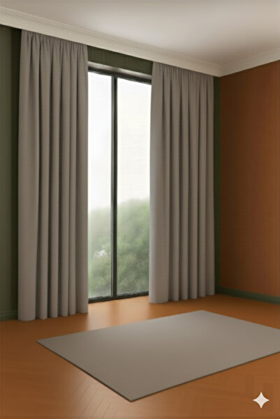 ViVeri Kadife Dokulu Yüksek Kalite Gramajlı 1.Sınıf Fon Perde Tek Kanat (Gri)...