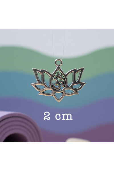 Trakya Tattoo Gümüş Kaplama Lotus Çiçeği Kolye Ucu - Yoga ve Spiritüel Temalı...