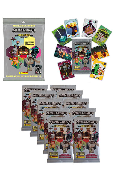 Next Plus Lisanslı Minecraft Challenges Trading Card Başlangıç Albümü+ 10 Pak...