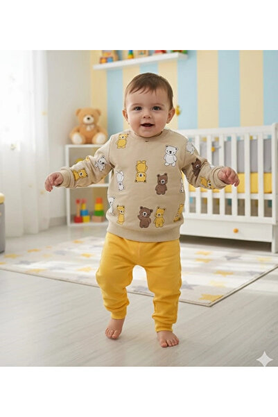 Yonca Çocuk Canza Baby 0028 Baby Sets Bottom Top Set Combed Cotton Set