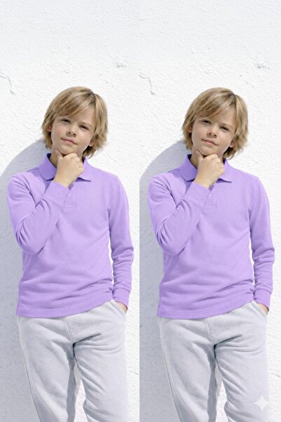 BAGİSTA BUTİK Unisex (Girls & Boys) Long Sleeve 2-Piece Polo Neck T-Shirt