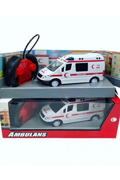 YıldızDükkan Uzaktan Kumandalı Pilli Tam Fonksiyon Oyuncak Ambulans