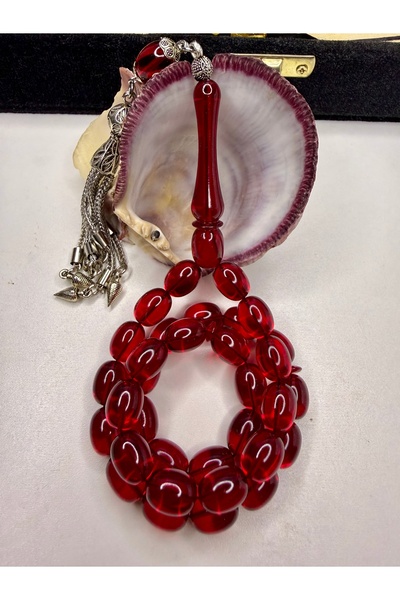 İskenderun Tesbihcilik Sülün İmame Tertemiz Workmanship Fire Amber Prayer Beads