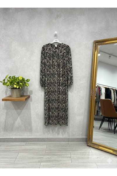 fariza tekstil Wide-Cut Violet Fabric Mother Dress with Drawstring Robe