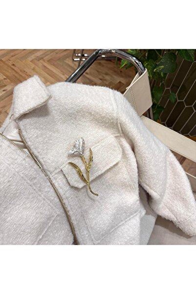 Alice İsstanbul Beyaz Çiçek Broş