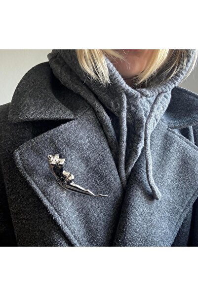 Alice İsstanbul Çelik Marka Silver Body Broş 10 cm