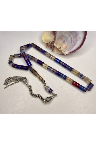 İskenderun Tesbihcilik Cutting Model Lovers' Colorful Fire Amber Prayer Beads