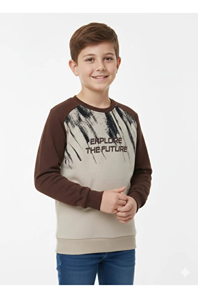 Yonca Çocuk سترة YU-KO للأطفال 3173 بتصميم 'استكشف' مكتوب عليها للأولاد