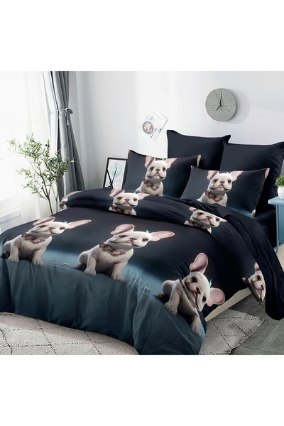 Pucioasa Bed linen with elastic for double bed 2 people Pucioasa, 6 pieces, Finet, DREAM-0405