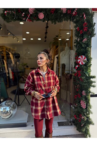 GÜLCİCİ Bordo kaşe gömlek