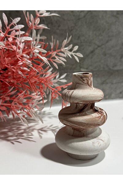 Silver dekoratif mermer desenli vazo