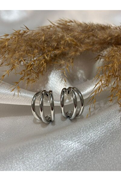 stainless steell Triple Appearance Ring Steel Earrings