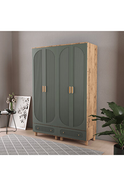 Teen & Bright SOHO 4 KAPAKLI ÇEKMECELİ GARDIROP - MDF KAPAK