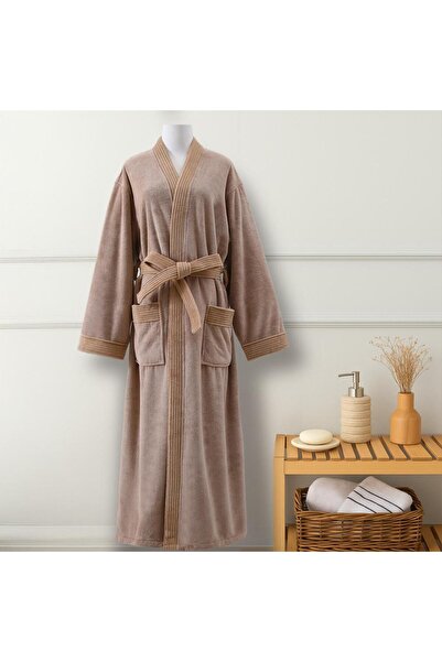 Melen Coral fleece bathrobe, highly absorbent - Olean - Beige